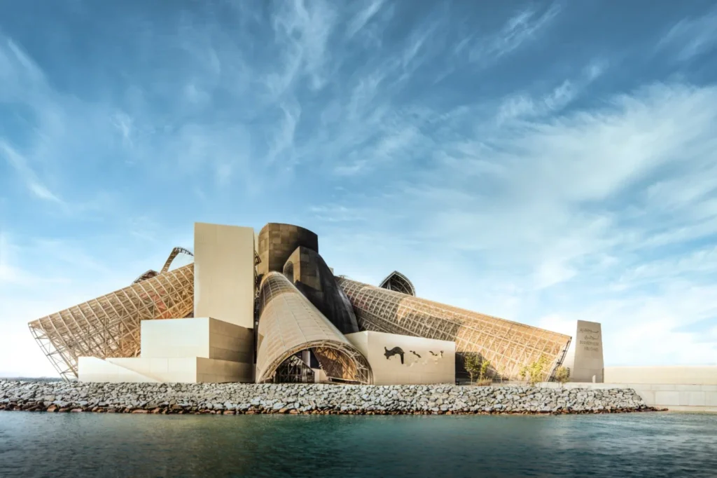 Exterior of Guggenheim Abu Dhabi designed by Frank Gehry on Saadiyat Island